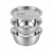 4 PCS Stainless Steel Colander, Grater, Mixing Bowl Set